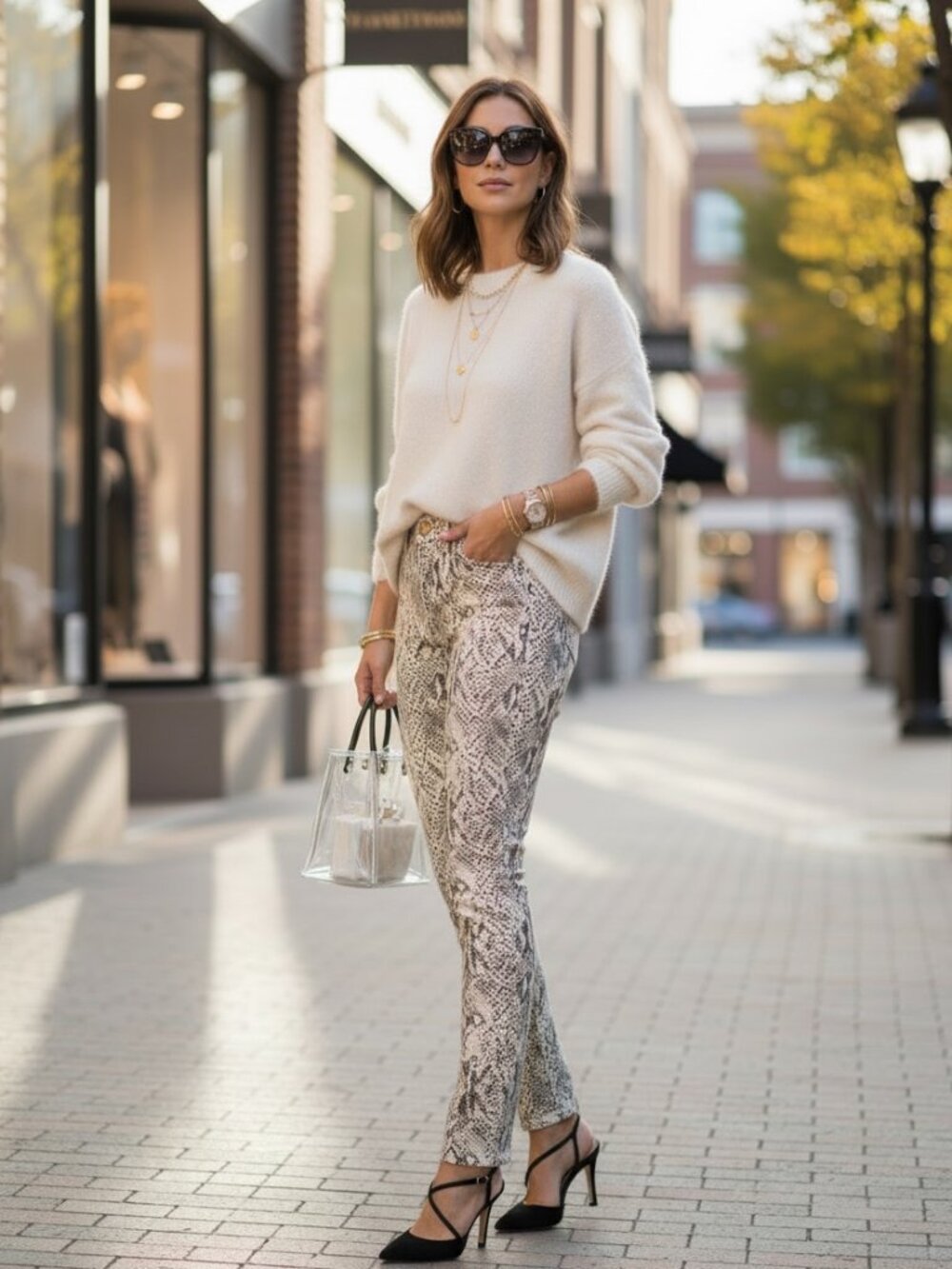 Current Elliott Snakeskin Print Skinny Ankle Jean Size 28